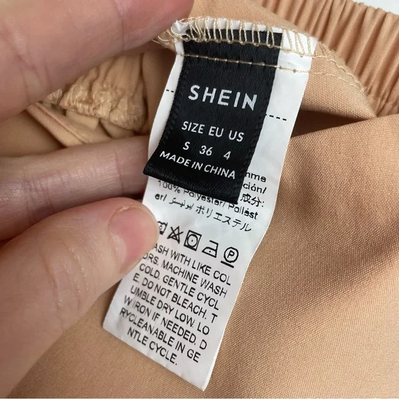 SHEIN Tulip Hem Wide-Leg Pants | Size Small | Beige | Palazzo Style - Picture 5 of 5